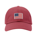 Embroidered USA Flag Hat Red