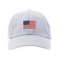 Embroidered USA Flag Hat White