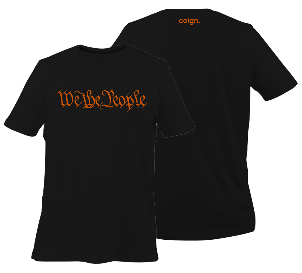 We The People Classic Tee (Black and Orange)